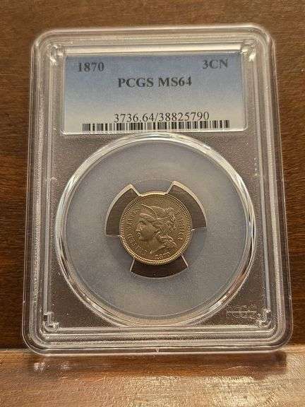 1870 3-CENT NICKEL PCGS MS64