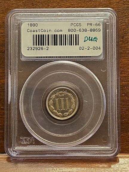 1880 3-CENT NICKEL PCGS PR66