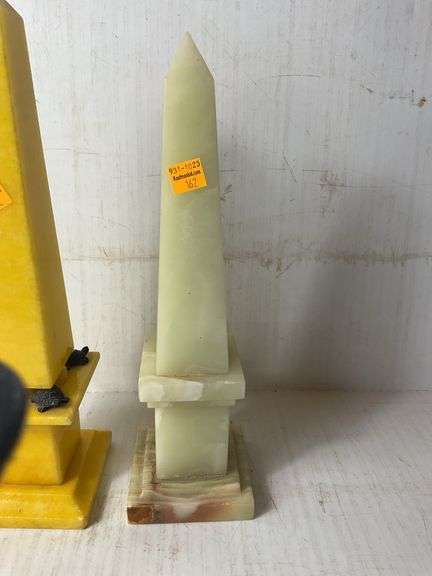 2 Italian Marble Obelisks