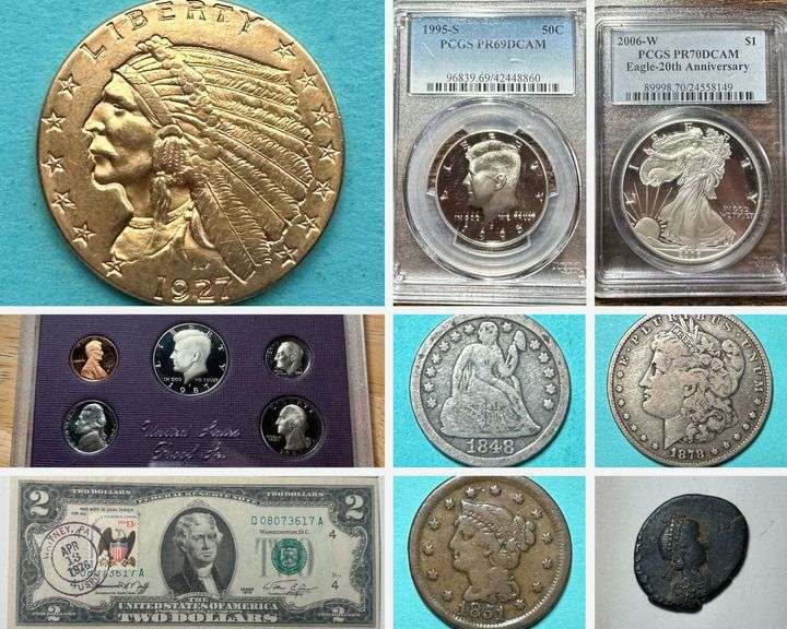 Graded Coins, Silver Dollars, Mint & Proof Sets (WV)