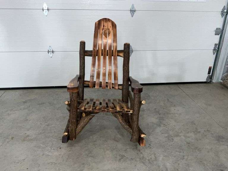 Long Bear Rocker New Log rocker, bear - Kaufman Realty & Auctions