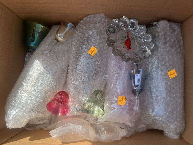 Assorted Glassware (Vases, Bells, Ash Trays)