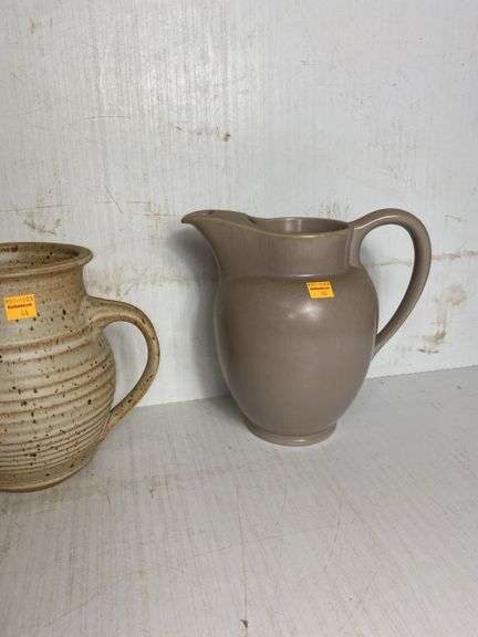 Assortment of Stoneware Pitchers