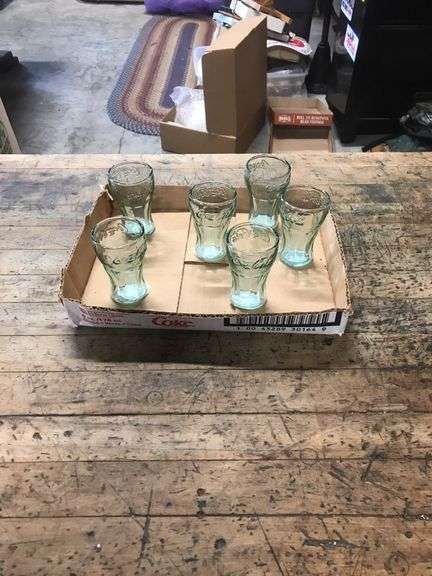 Six Small Coke Glasses