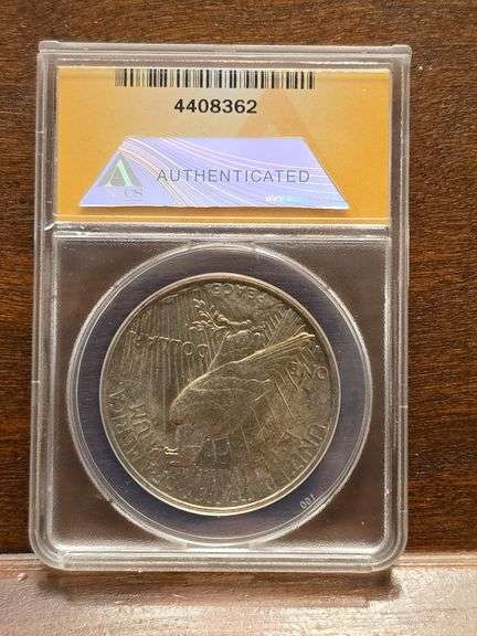 1924S PEACE DOLLAR ANACS AU58