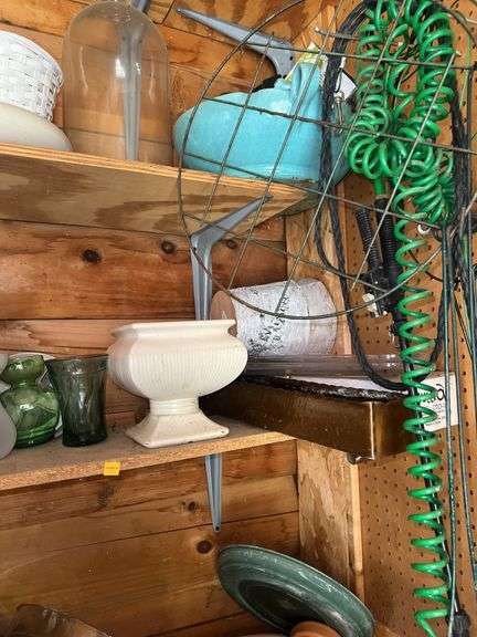 Contents of Shelves, Wall, and Table in Shed