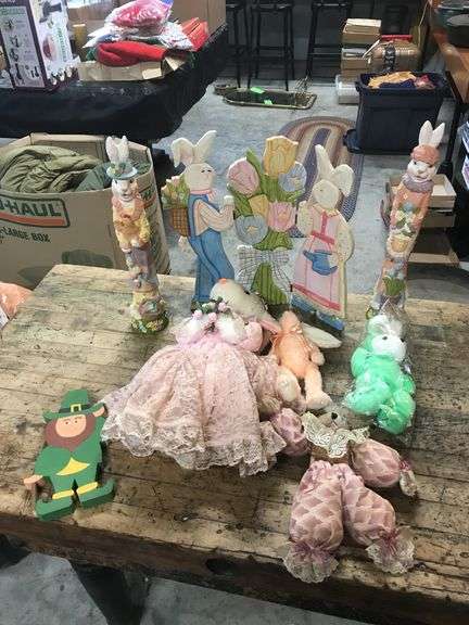 Easter Decorations, Bunnies and Leprechaun