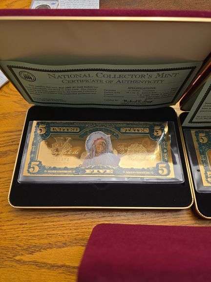 LOT OF 3 GOLD NOTES IN BOXES