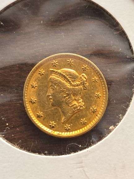 1854 $1. GOLD PIECE EX JEWELRY COIN
