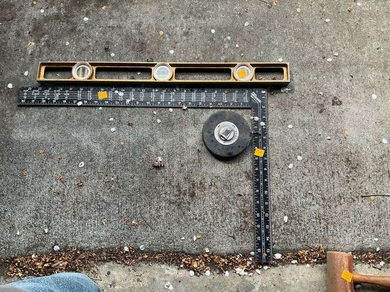Tape Measure, Level, Square