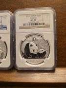 2-2011 CHINESE SILVER PANDAS NGC MS70