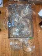 GLASS PEDESTAL SERVING DISHES