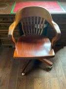 New Directions DMI Wood Desk, Wooden Rolling Desk Chair
