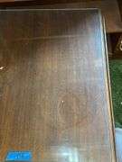 DROP LEAF HARDWOOD GLASS TOP END TABLE - ONE DRAWER
