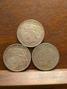 LOT OF 3 PEACE DOLLARS