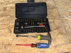 Socket set and screwdrivers