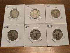 LOT OF 6 U.S. QUARTERS 1896-1929D