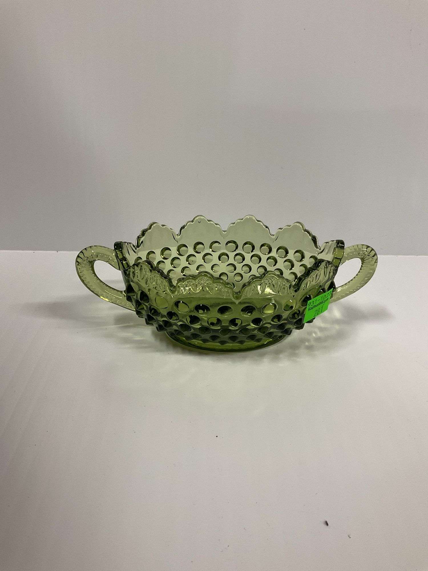 Fenton Colonial Green Glass Bowl