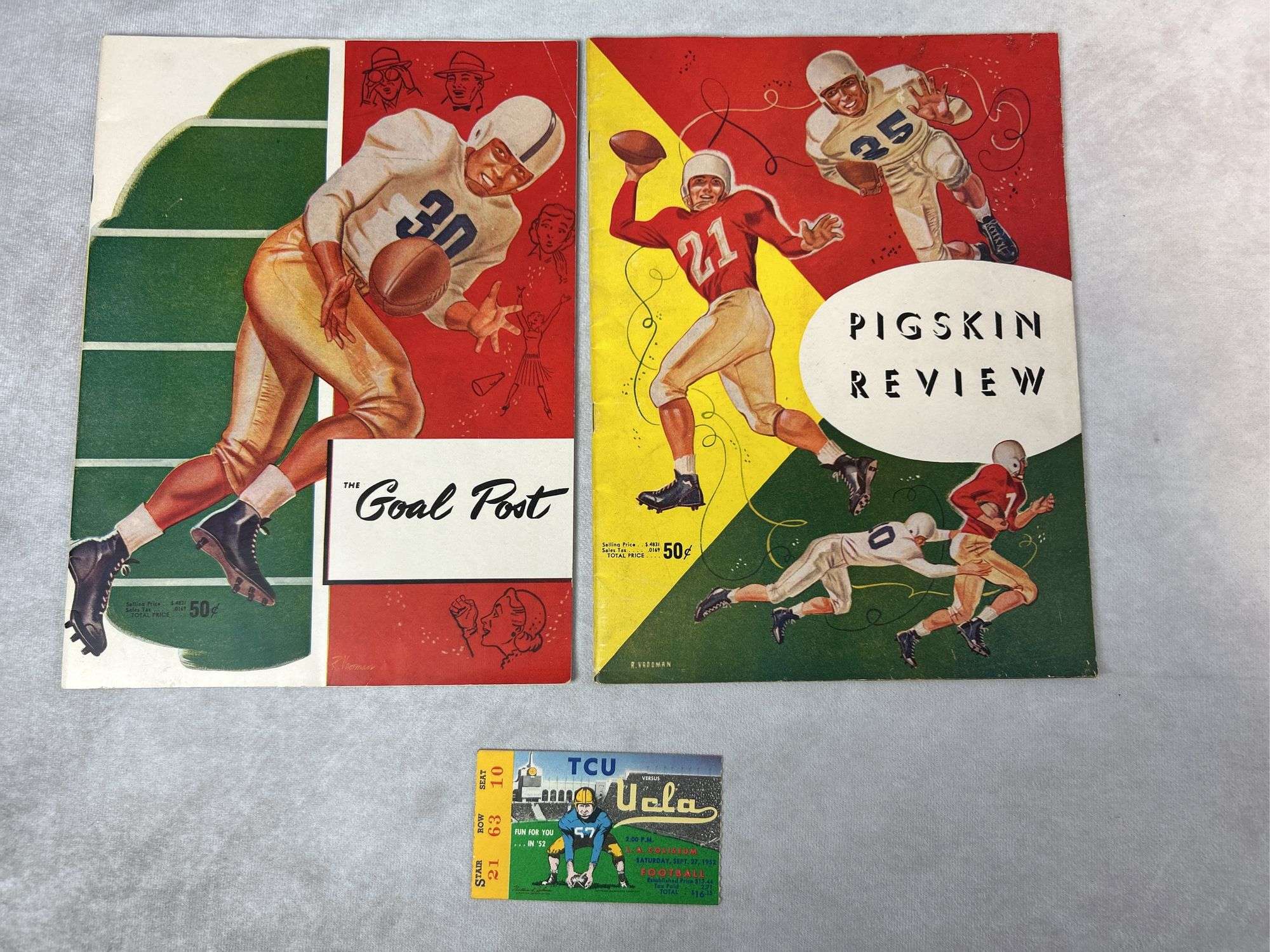 1952 UCLA vs TCU Program & Stub - 1952 USC vs Washington Program