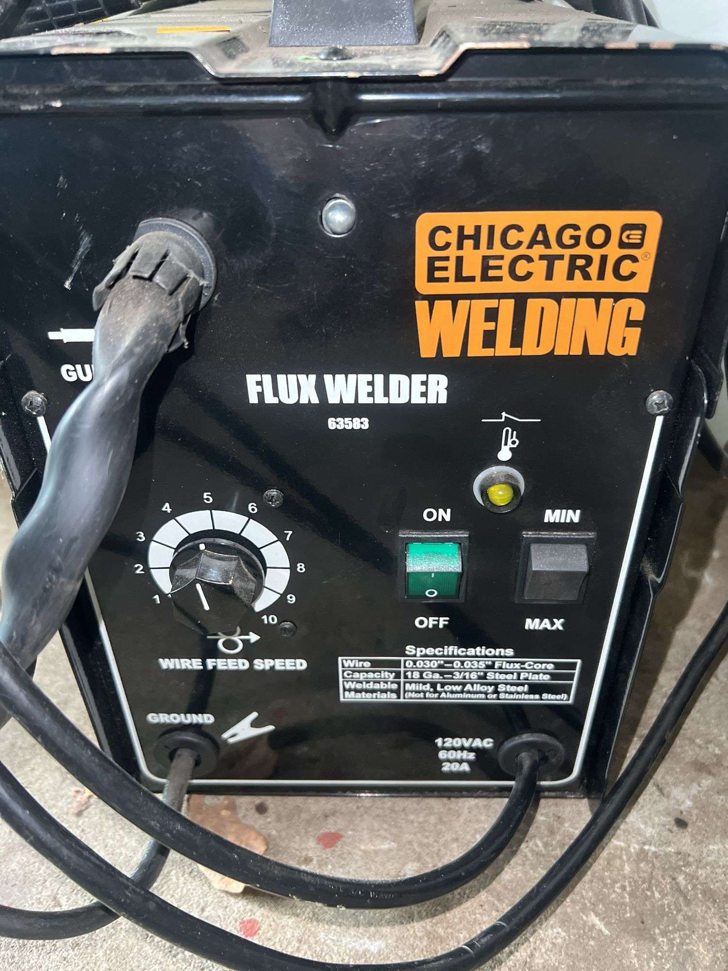 Chicago Electric Flux Welder and Welding Gloves