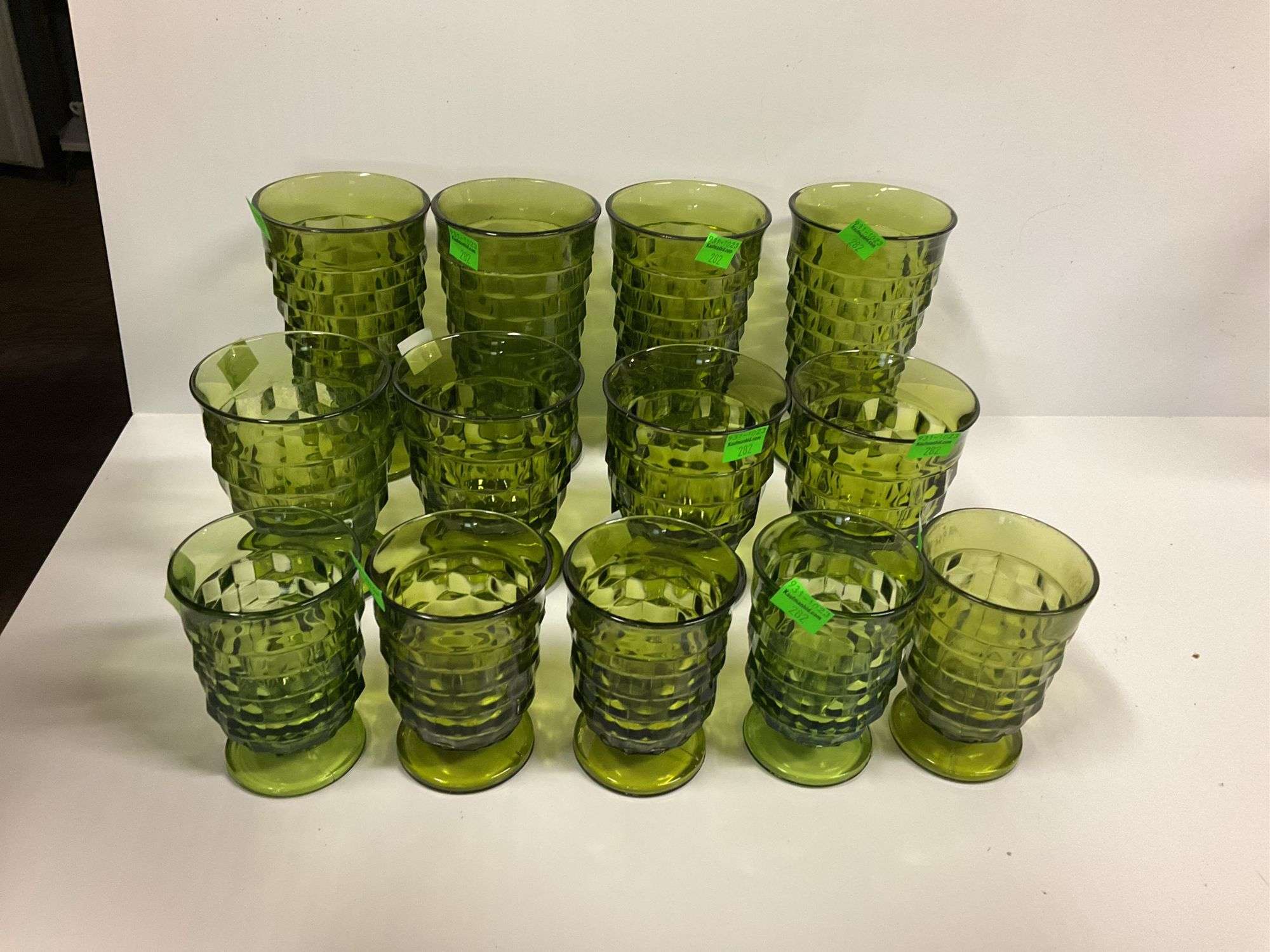 Vintage Indiana Glass Avocado Green Glass