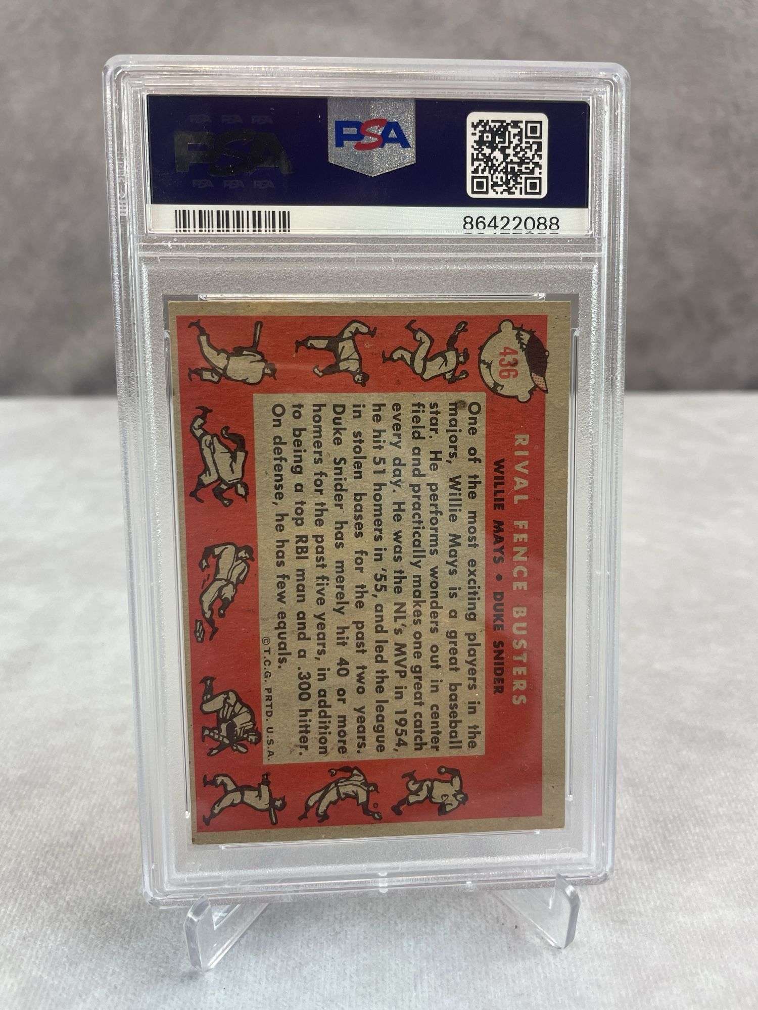 Willie Mays & Duke Snider 1958 Topps #436 PSA 5