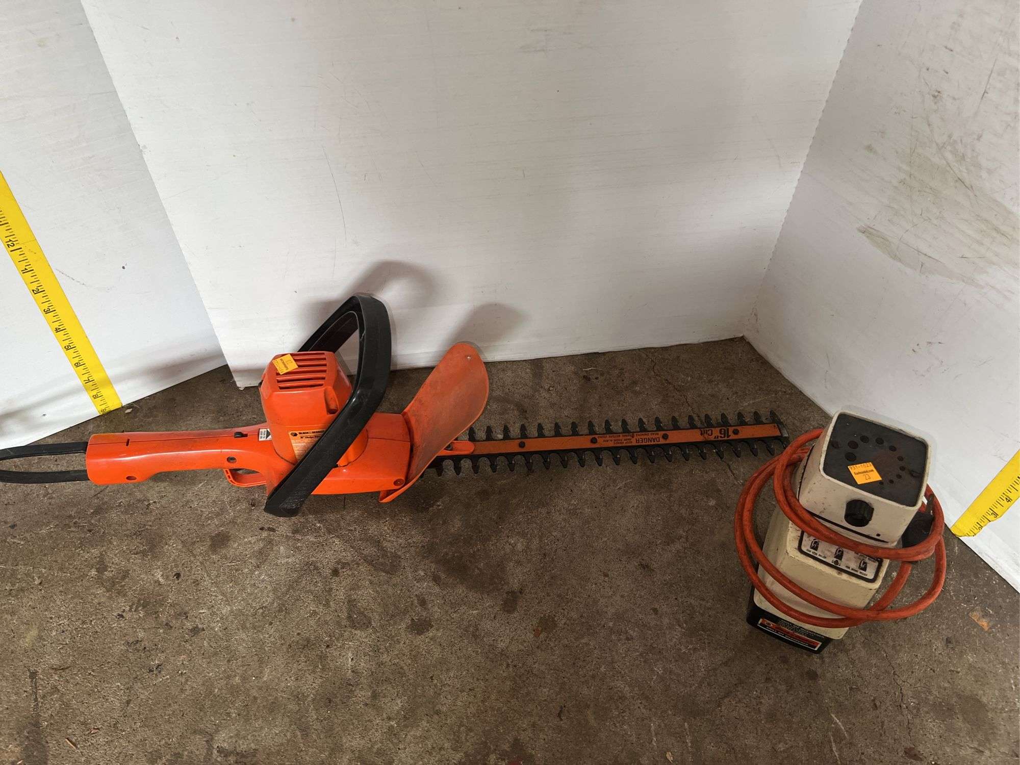 Black and Decker 16” Hedge Trimmer and Black and Decker Drill Bit Sharpener