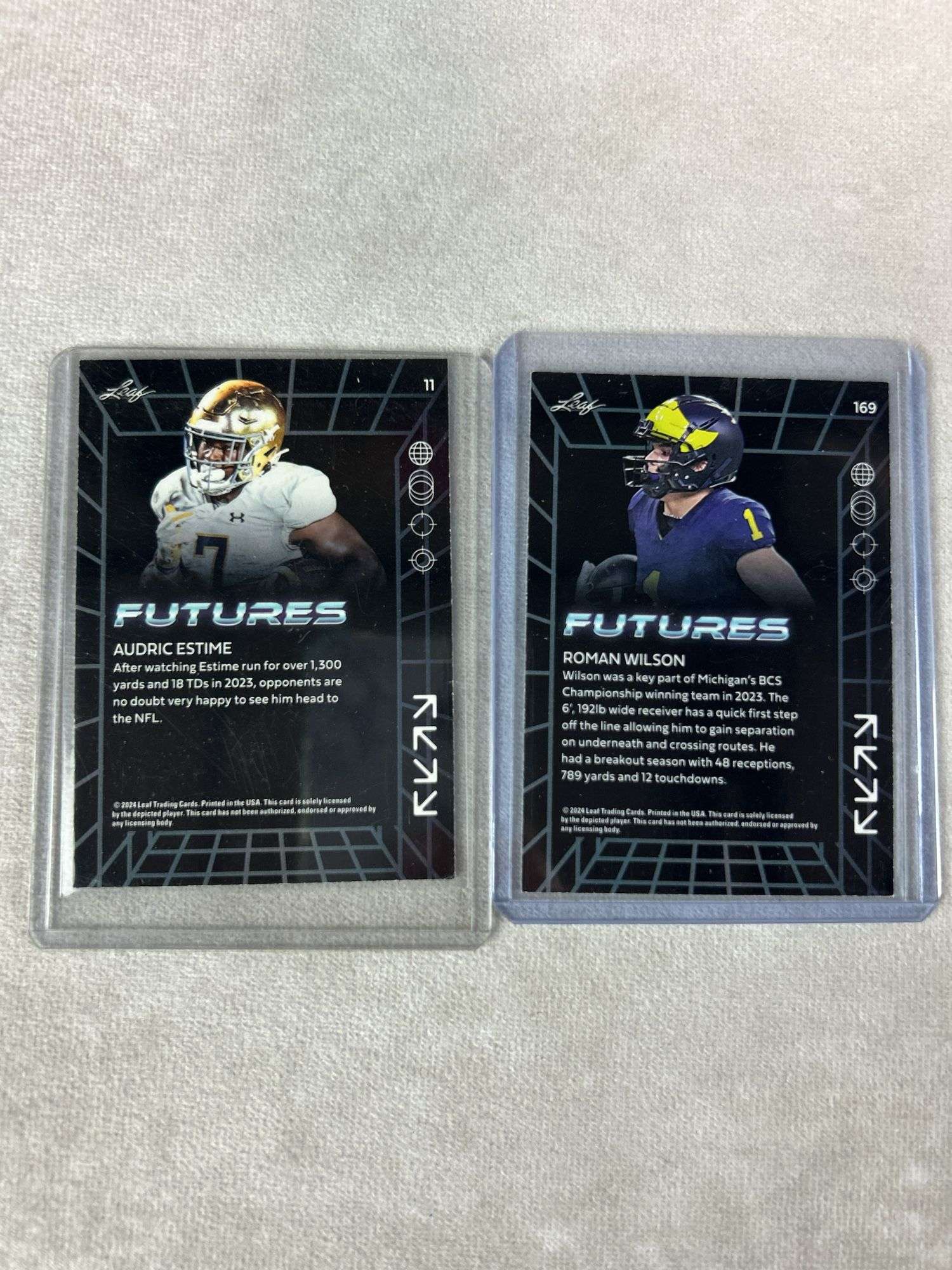 Notre Dame & Michigan (6) card lot w/ PSA 10  Riley Leonard, Love, Estime
