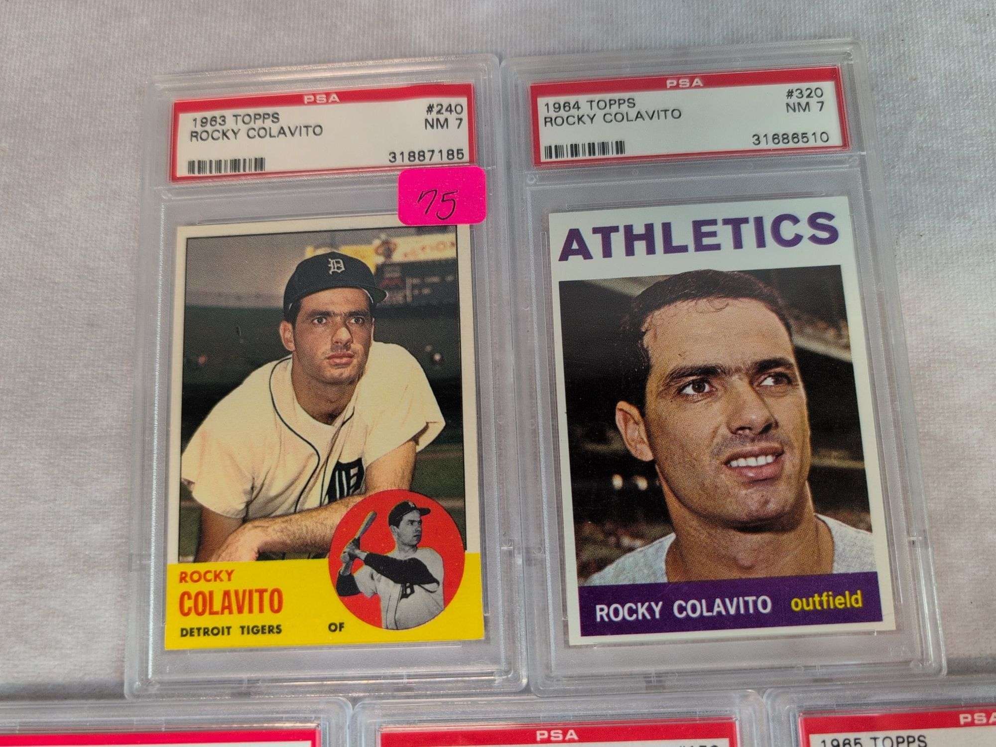 (5) Rocky Colavito PSA Graded Cards from the 60's - PSA 7's & 8's