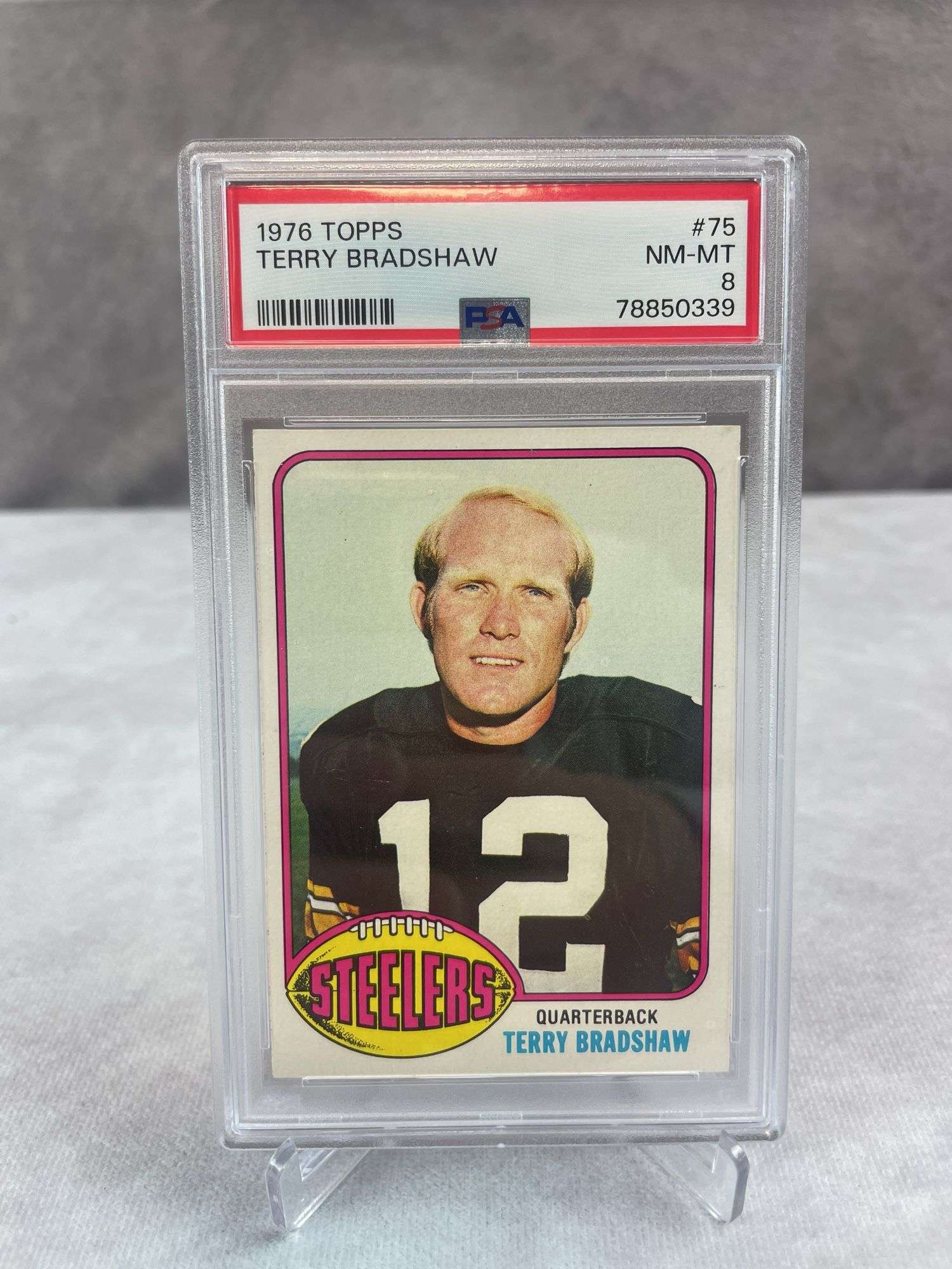Terry Bradshaw 1976 Topps #75 PSA 8