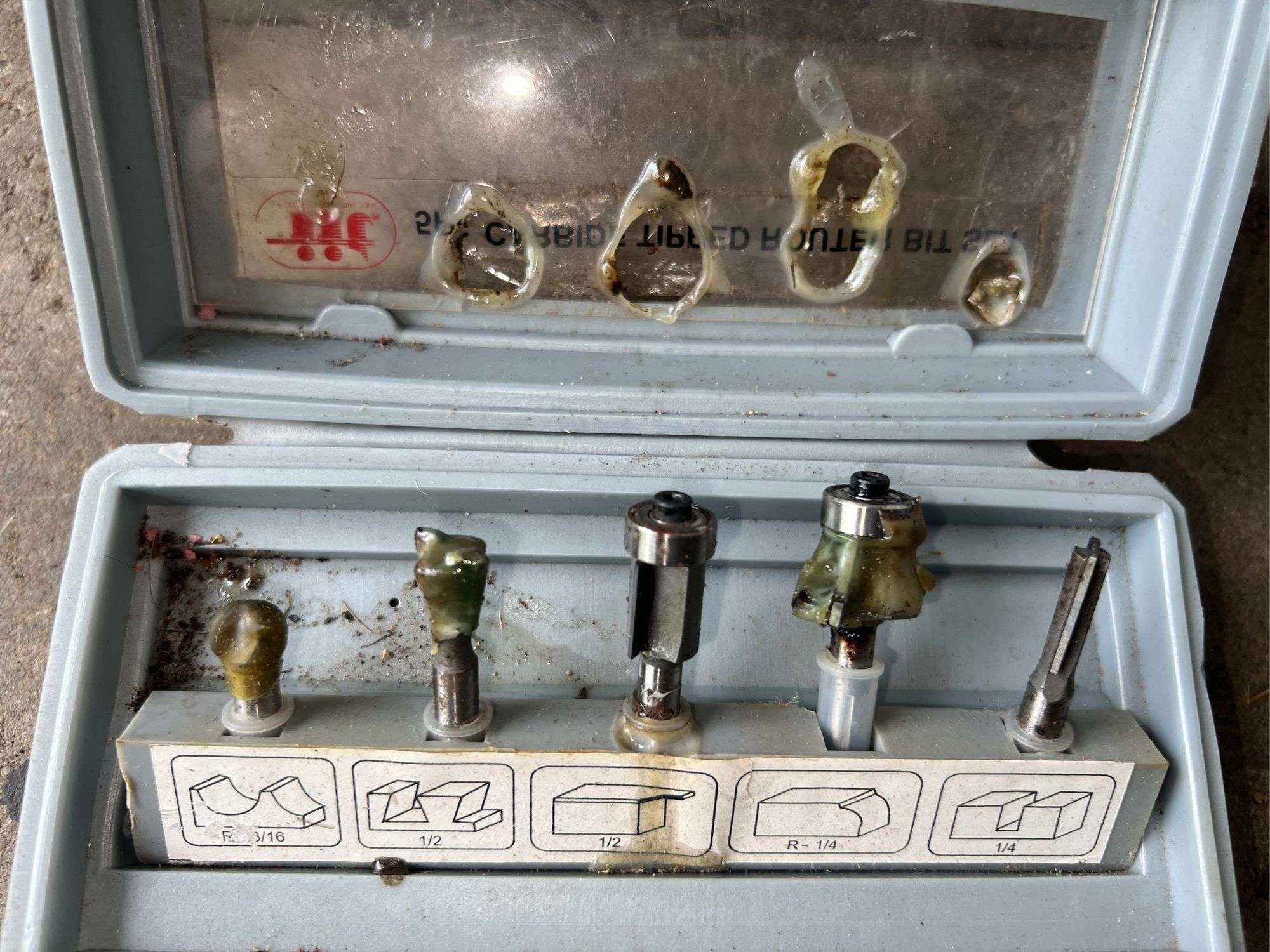 Silver Metal Storage Box w/ Contents