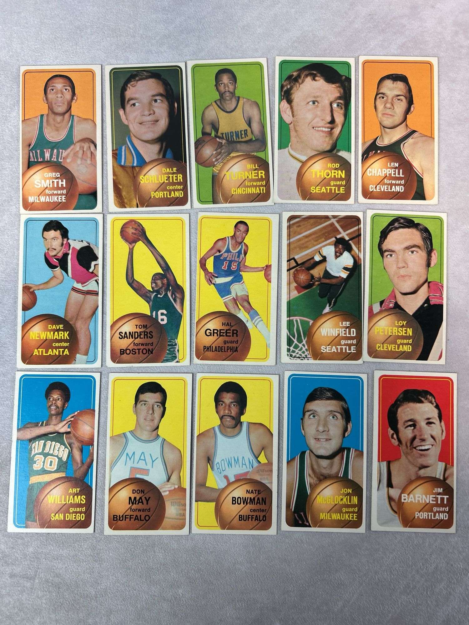 (15) 1970-71 Topps Basketball Minor Stars & Commons - Clean