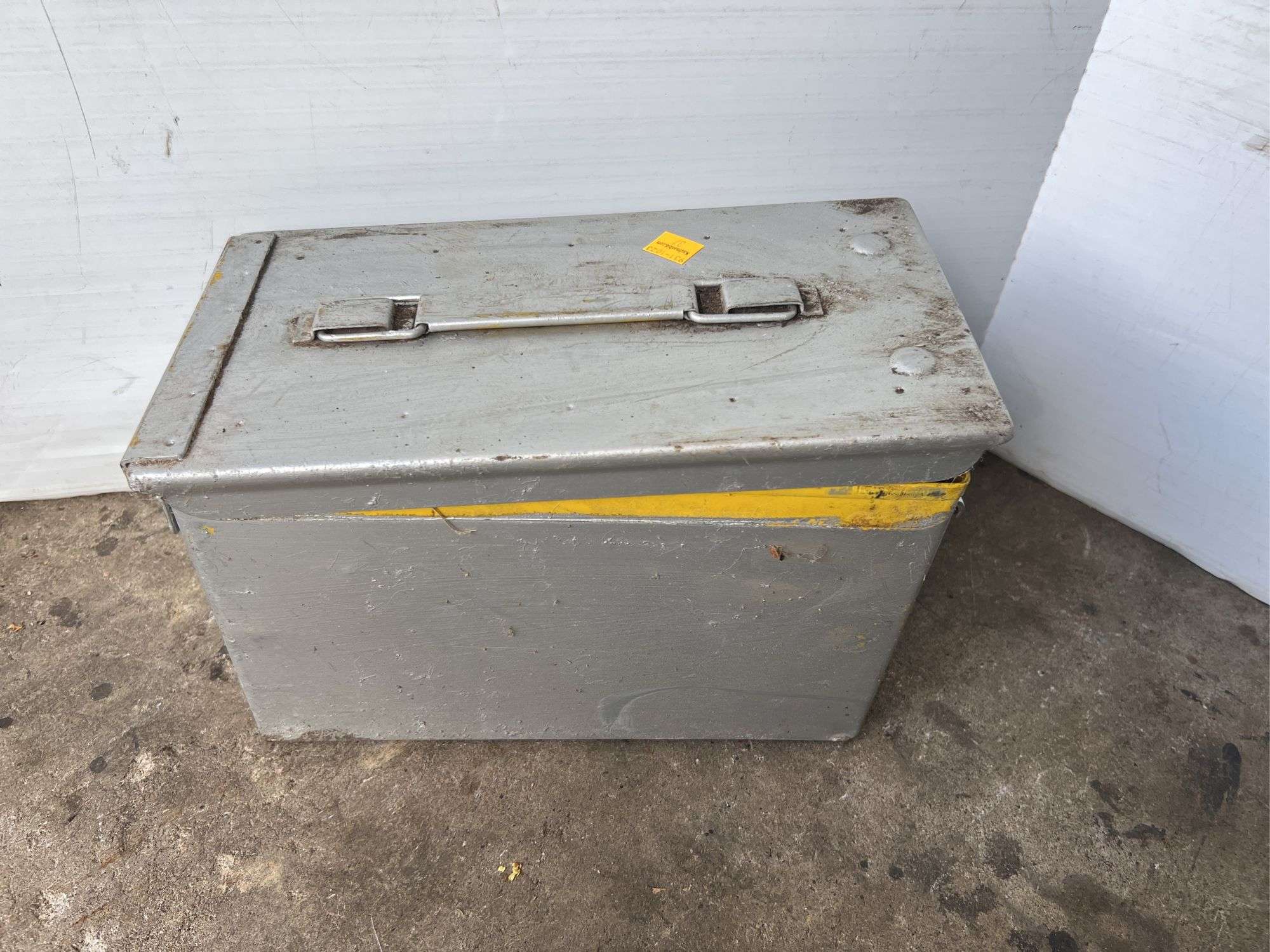 Silver Metal Ammo Crate w/ Chain and U-Hook