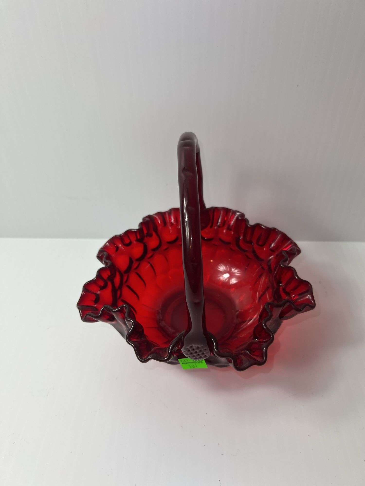 Ruby Red Glass Basket