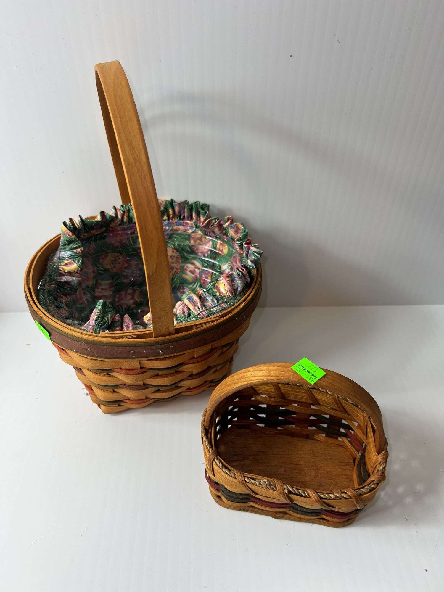 (1) Longaberger Woven Basket and (1) Unbranded Woven Basket