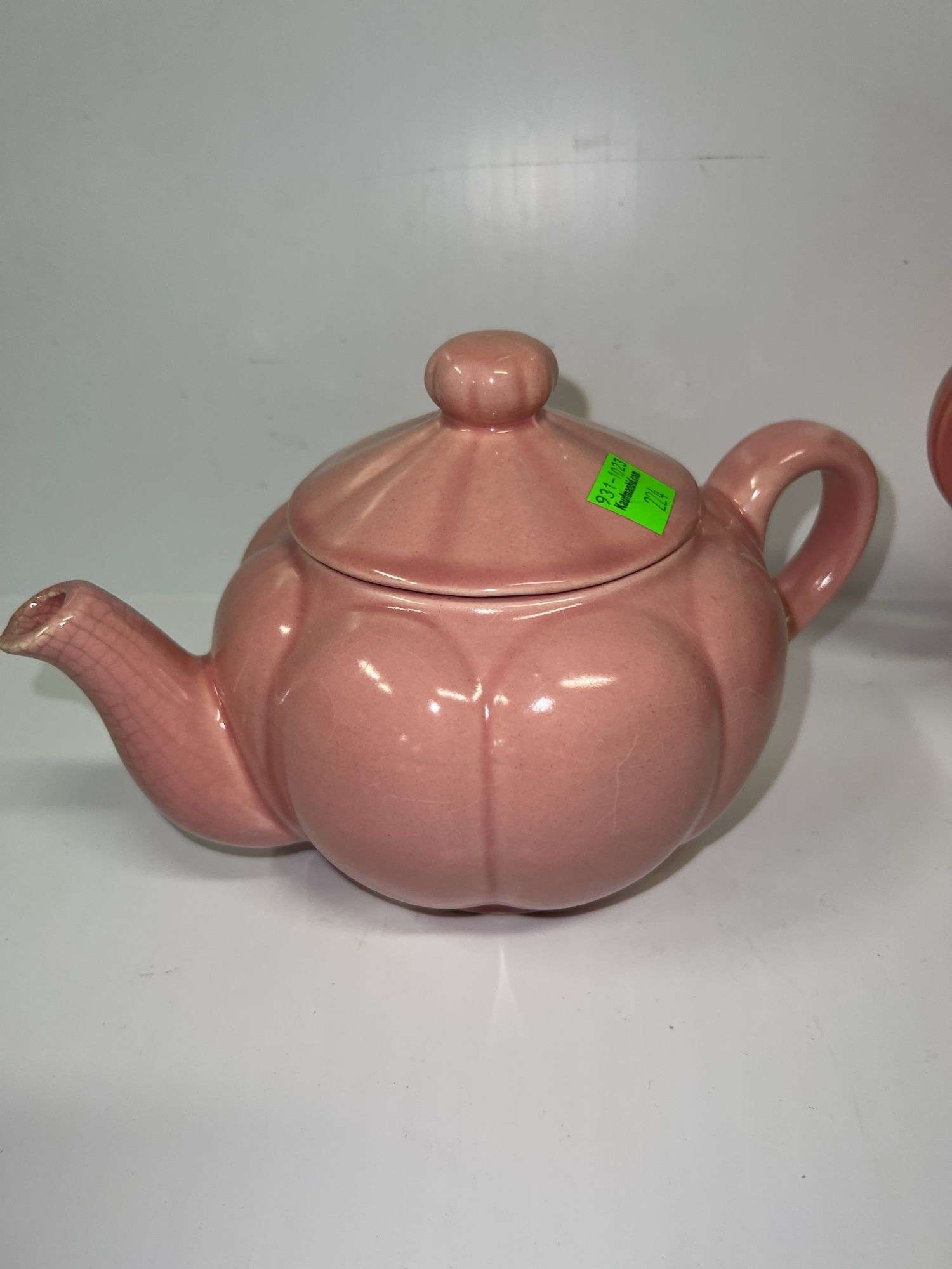 Homer Laughlin Fiesta Teapot and Unbranded Pink Ceramic Teapot