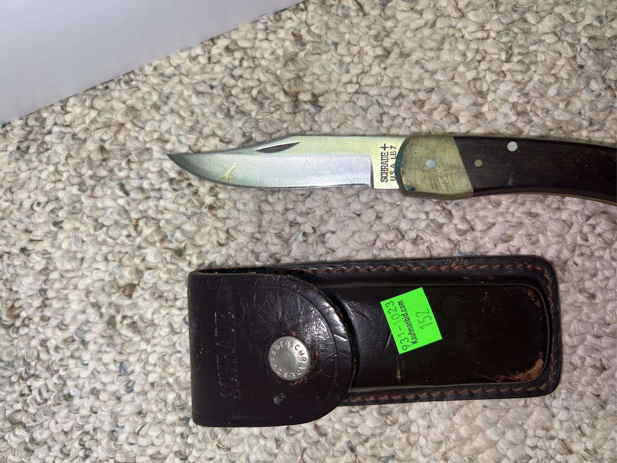 (2) Folding Knives w/ Leather Pouches
