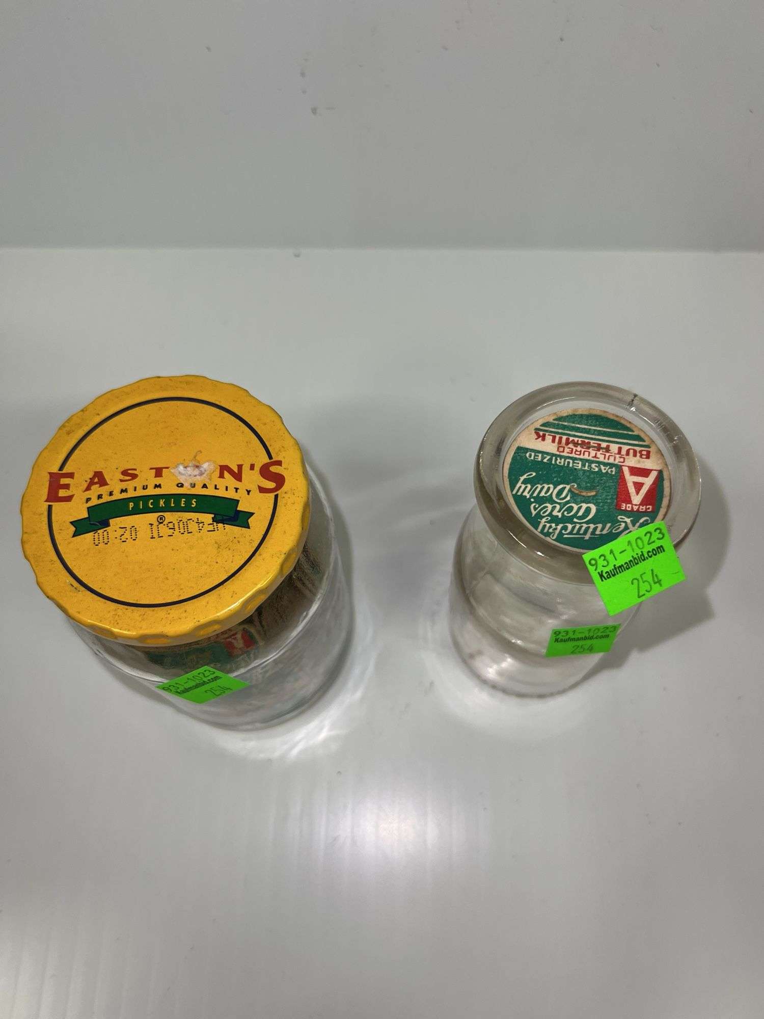Vintage Milk Bottle w/ Jar of Kentucky Acres Dairy Milk Lids