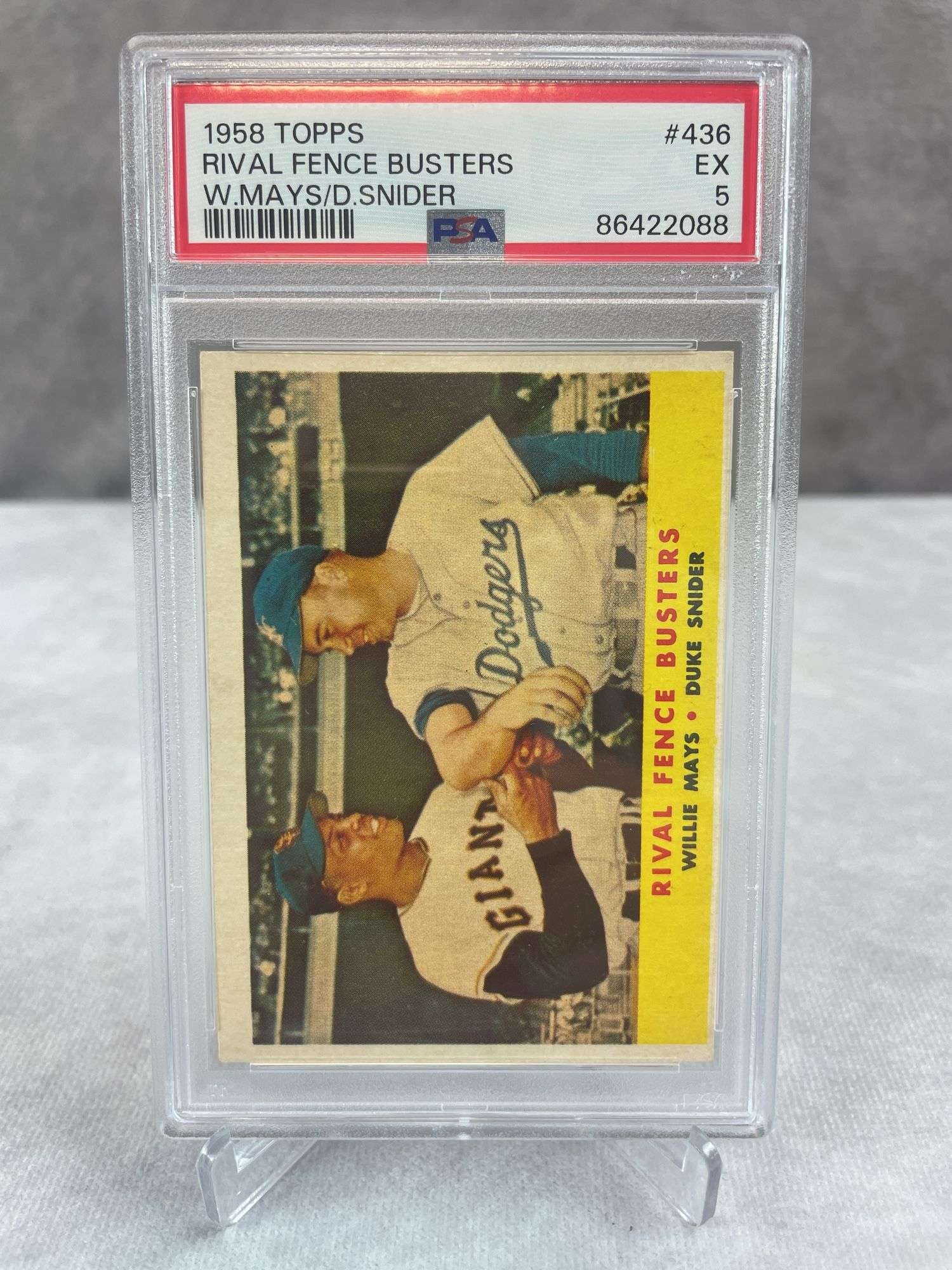 Willie Mays & Duke Snider 1958 Topps #436 PSA 5