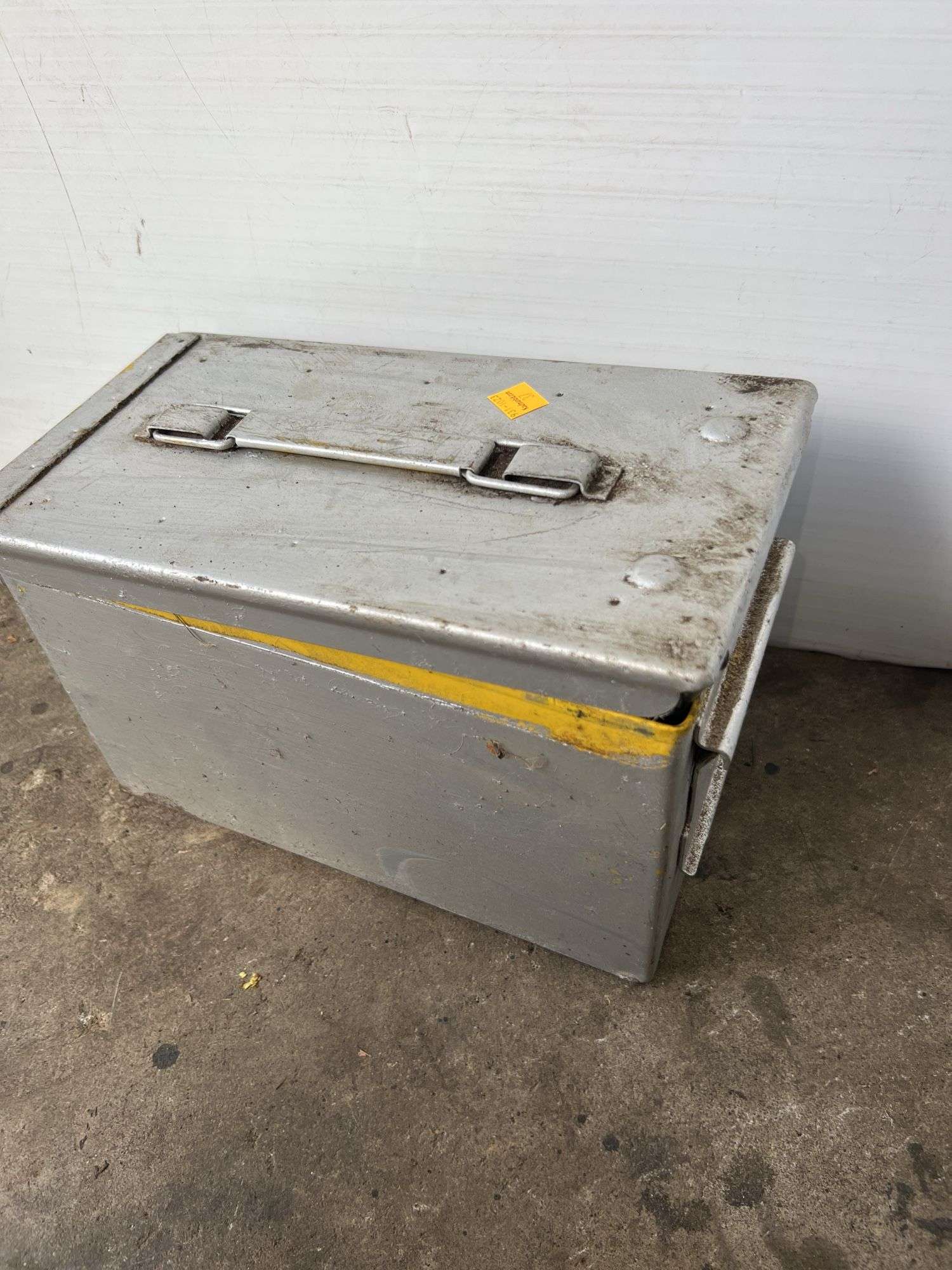 Silver Metal Ammo Crate w/ Chain and U-Hook