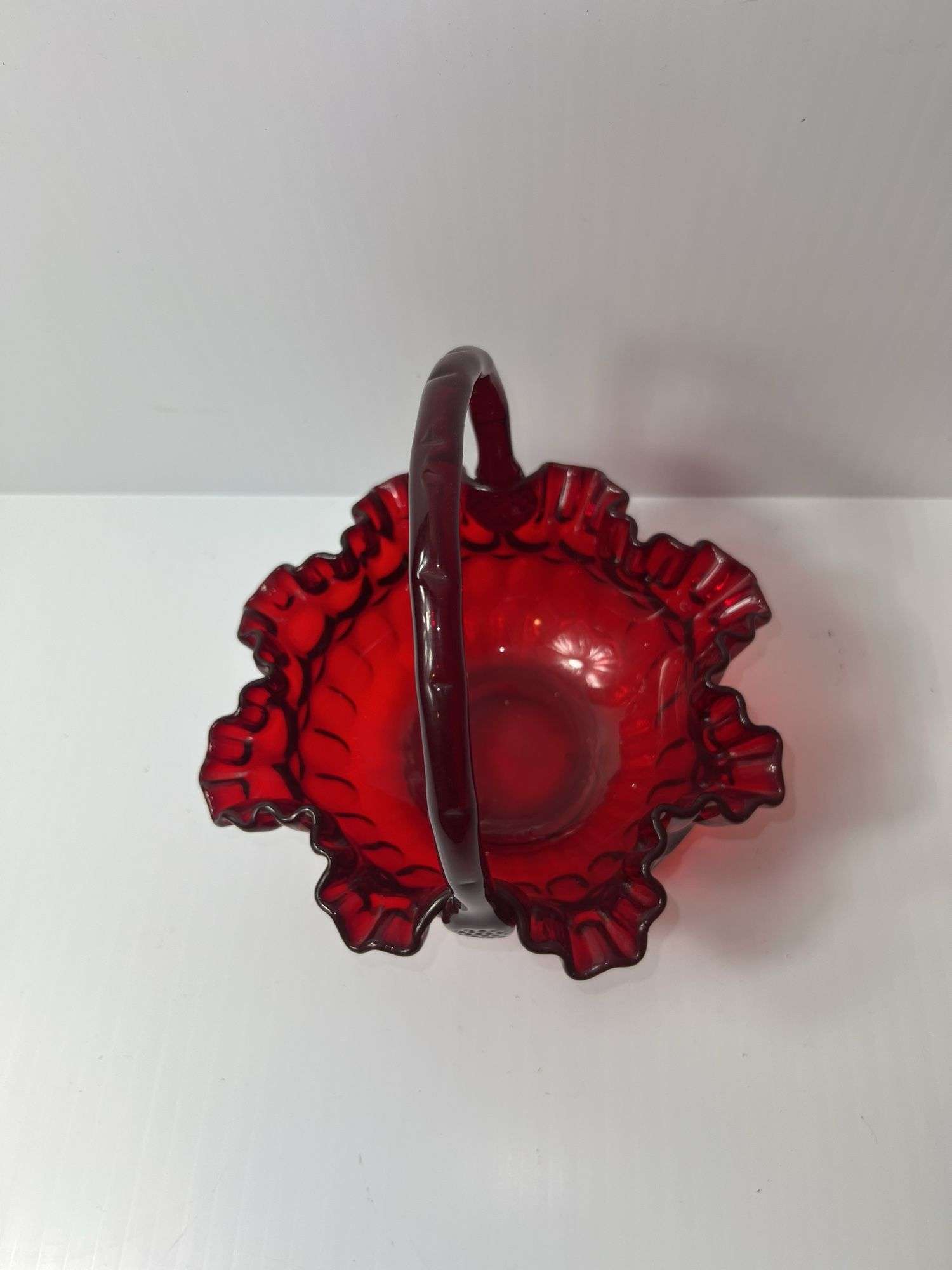 Ruby Red Glass Basket