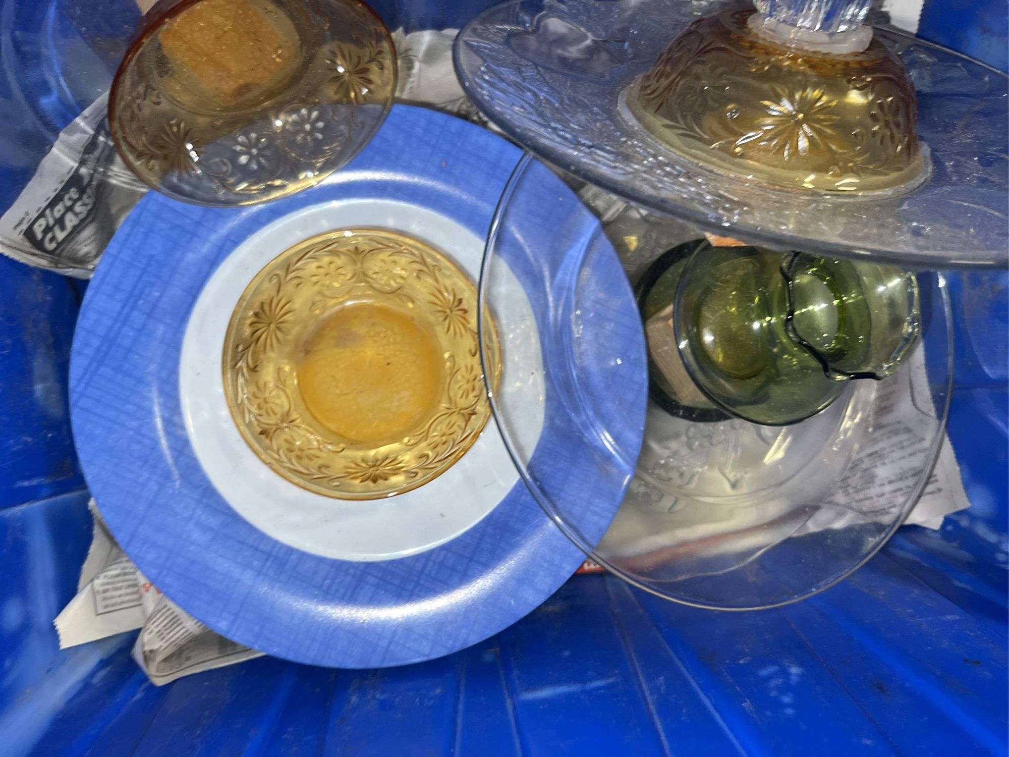 Tote of Glassware