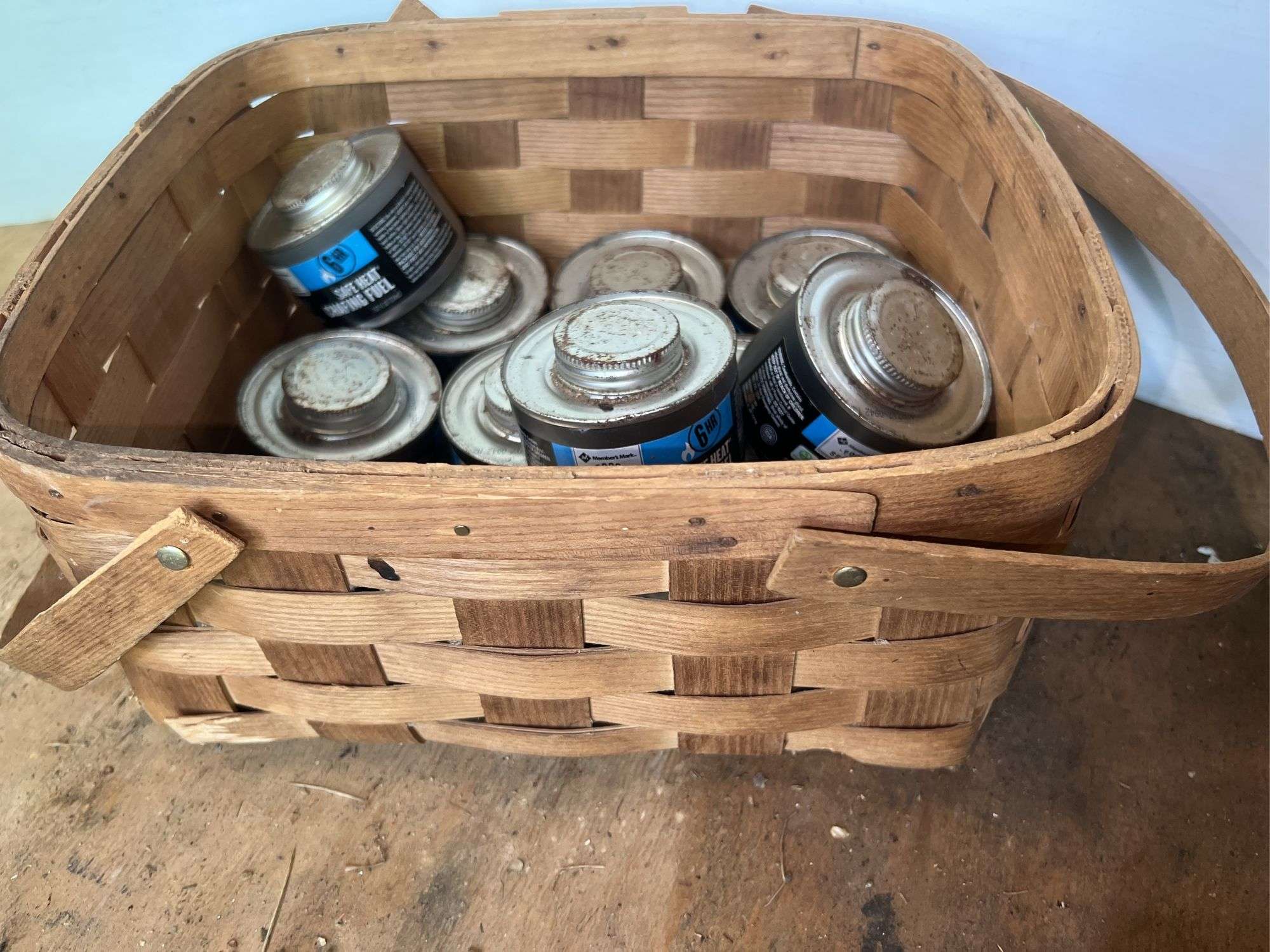 Basket of Sterno Cans