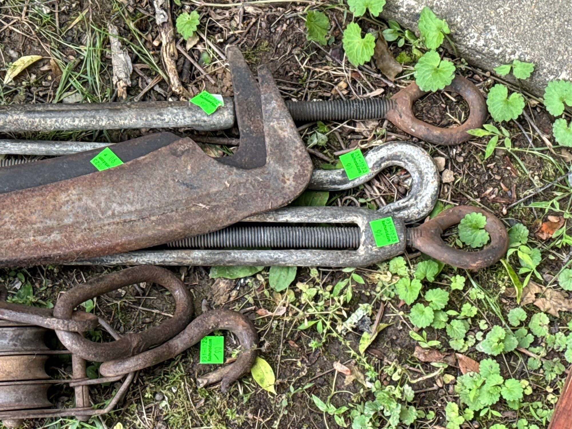 Turnbuckles, Mattock Heads, Sickle Scythe Heads, and Pulleys