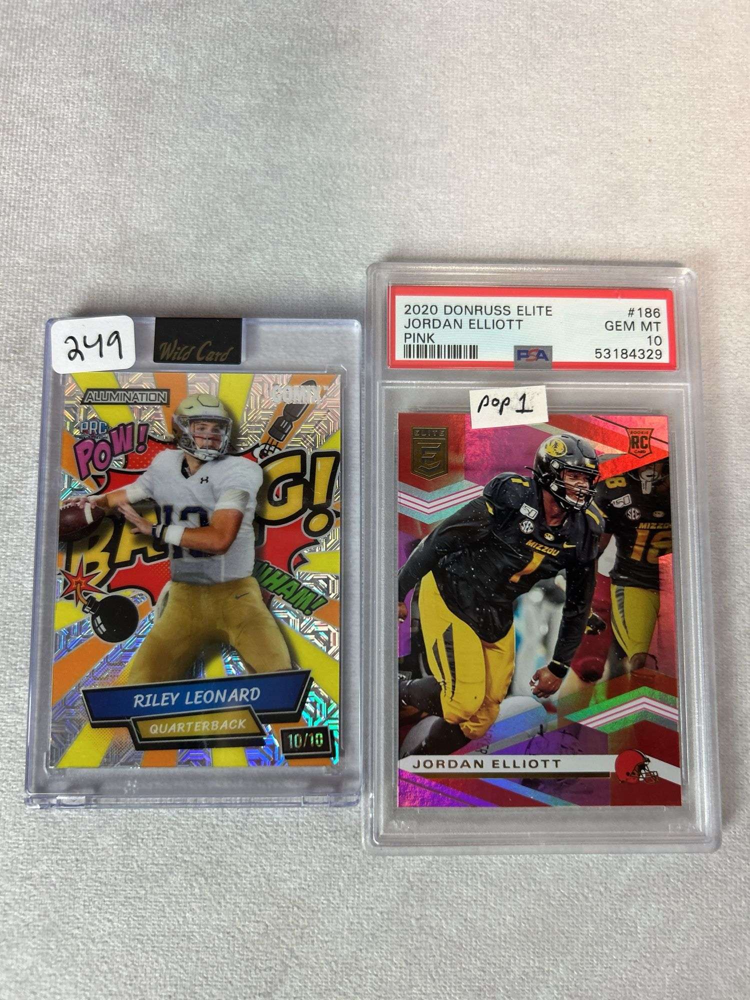 Notre Dame & Michigan (6) card lot w/ PSA 10  Riley Leonard, Love, Estime
