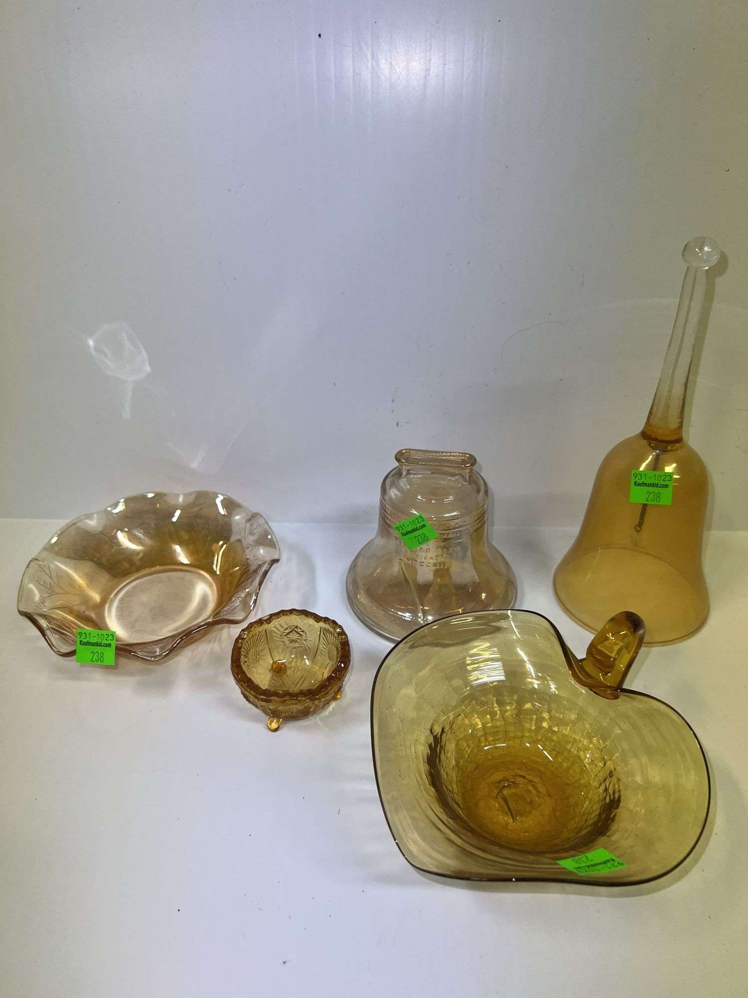 Assortment of Amber Colored Glassware