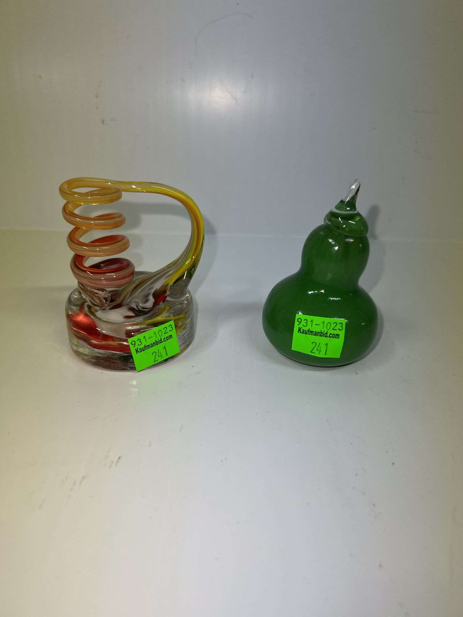 (2) West Virginia Handmade Glass Paper Weights