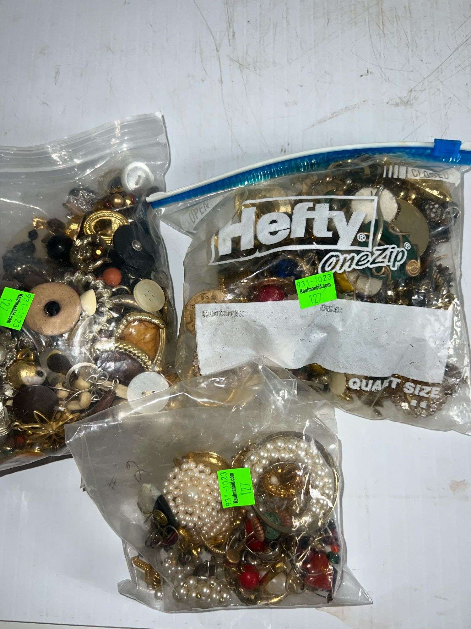 3 Bags of Costume Jewelry