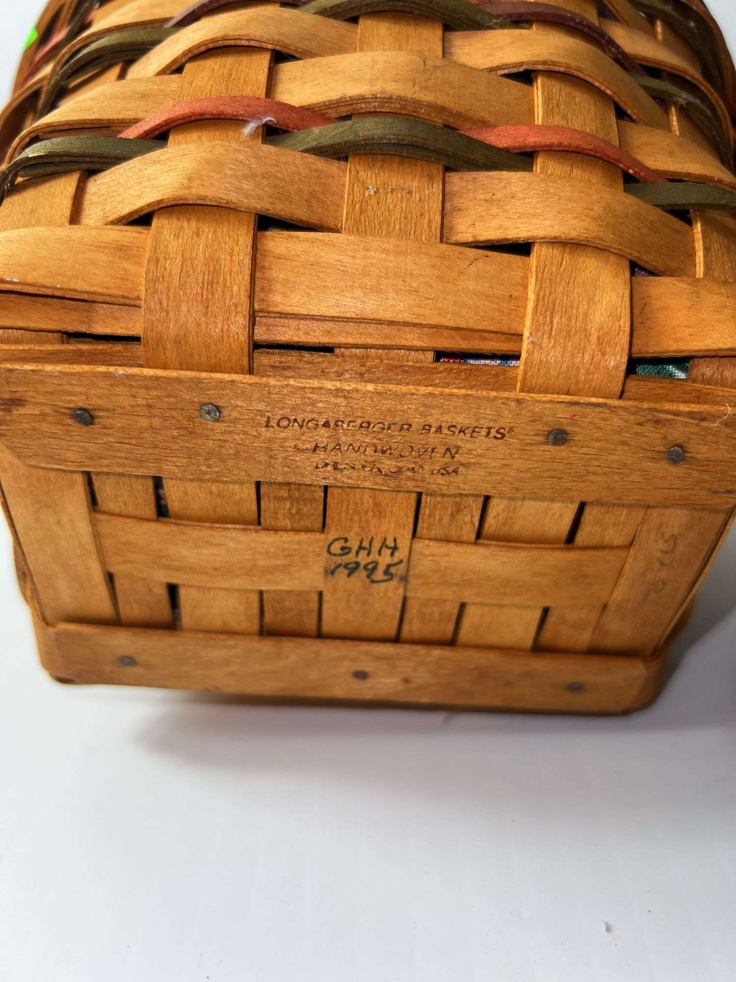 (1) Longaberger Woven Basket and (1) Unbranded Woven Basket
