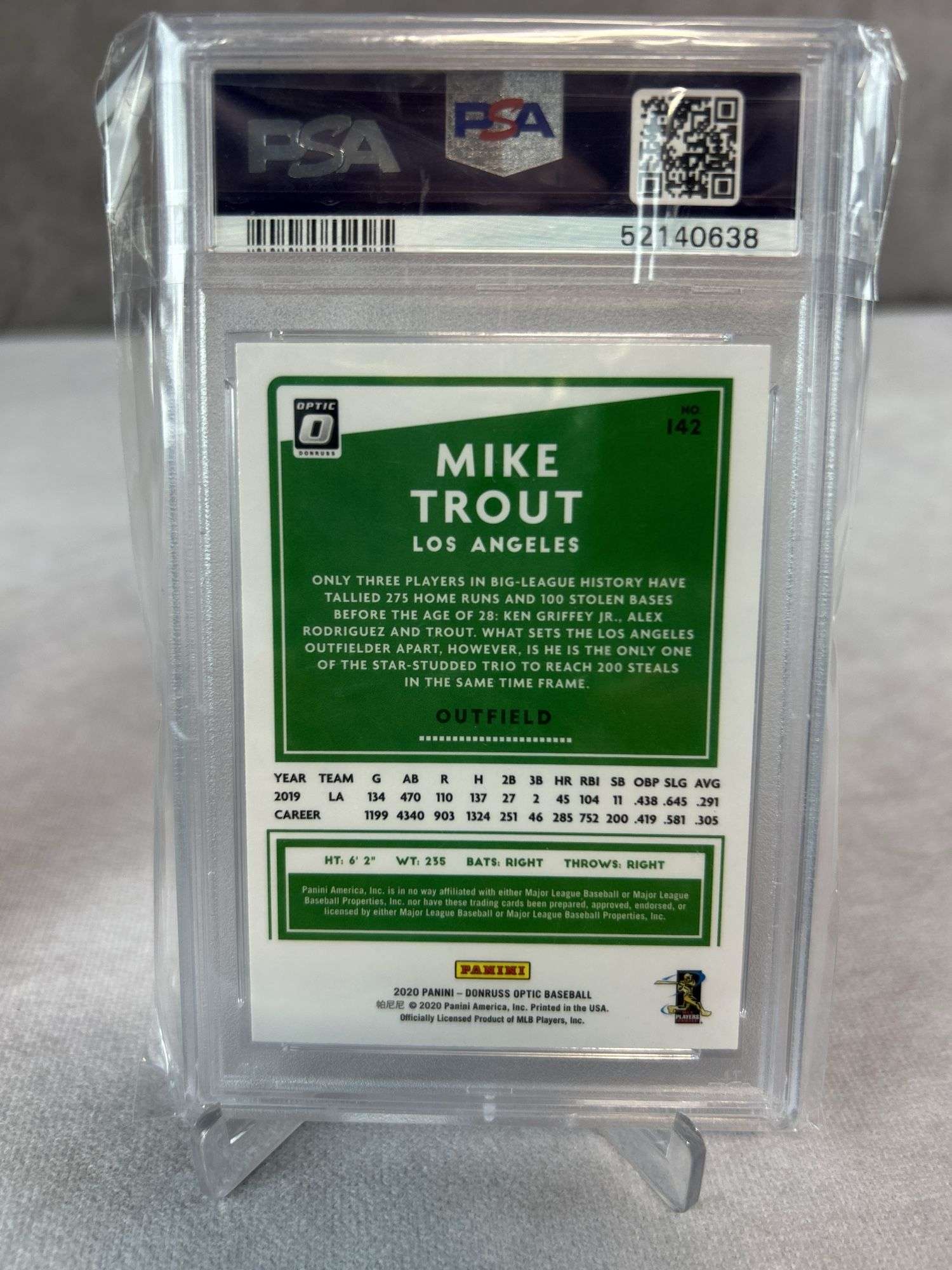 Mike Trout PSA 10 lot of (2) 2020 Topps Chrome and Donruss Optic